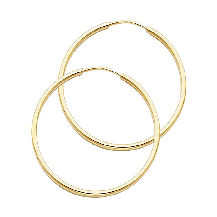 Ioka - 14K Yellow Gold 1.5mm Hoop Endless Earrings