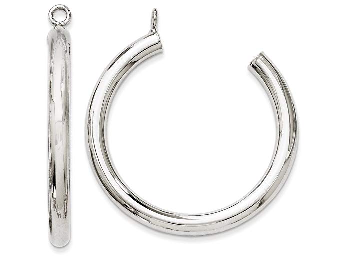 Finejewelers 14k White Gold Polished Tube Hoop Earring Jackets