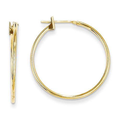 14k Yellow Gold Madi K 1mm Hoop Earrings (26mm x 1mm)