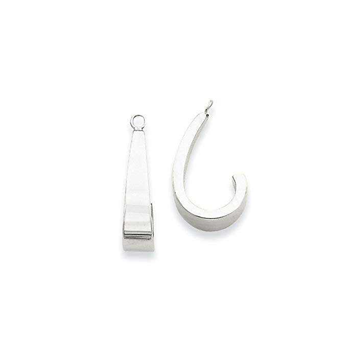 14k Yellow or White Gold Polished J-Hoop Earrings Jackets