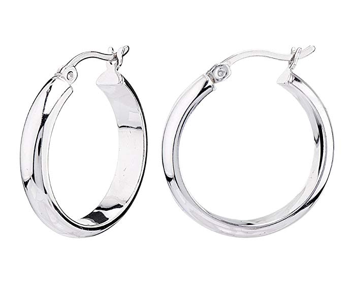 G&H Sterling Silver 20mm Click-Top High Polish Hoop Earrings