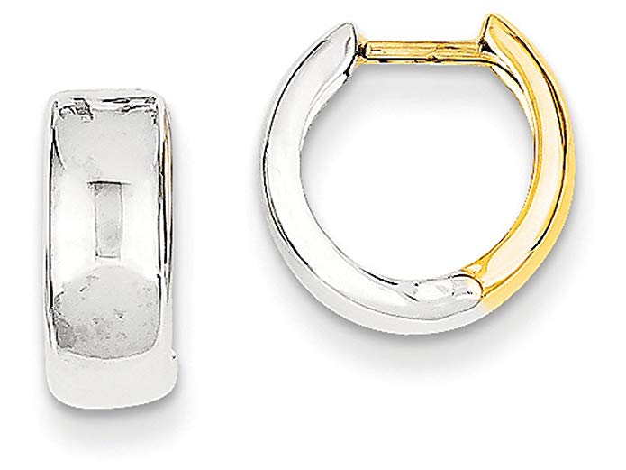 Finejewelers 14k Two-tone Hinged Hoop Earrings