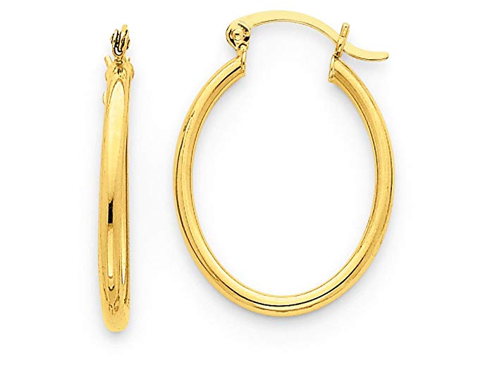 Finejewelers 14k Yellow Gold Oval Polished Hoop Earring