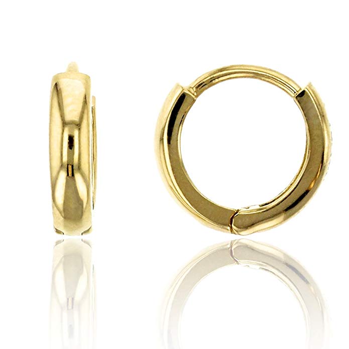 14K Yellow Gold High Polished 2.15x9.00mm Huggie Earring