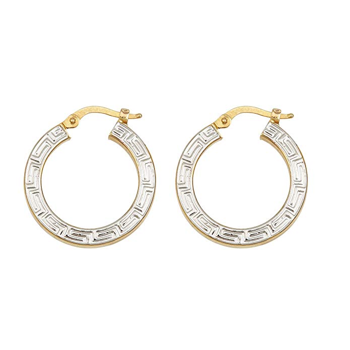 14K Gold Textured Hoop Earring