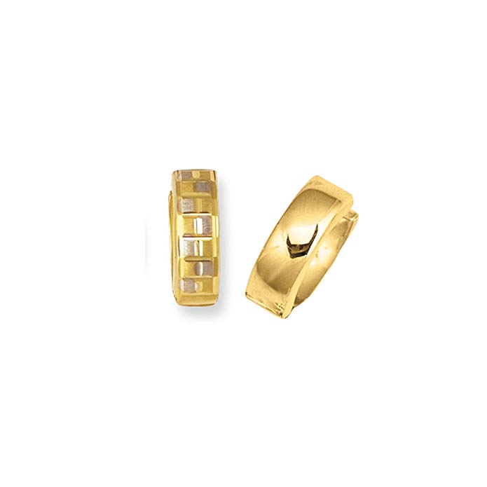 JewelStop 14k Yellow Gold Huggies Earrings - 15 mm X 5 mm, 2gr.