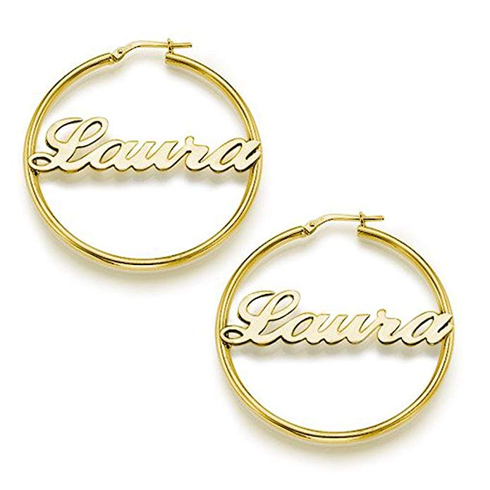 Personalized Name Hoop Earrings