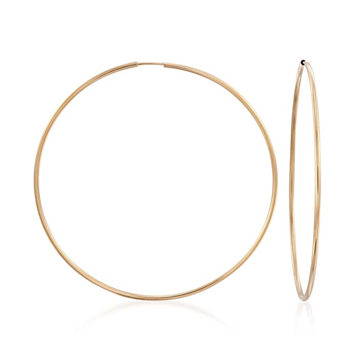 Ross-Simons 1.5mm 14kt Yellow Gold Endless Hoop Earrings