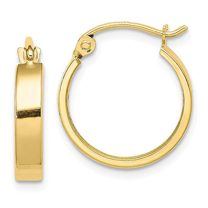 10kt Yellow Gold Square Tube Hoop Earrings Ear Hoops Set Round Fine Jewelry For Women Gift Set