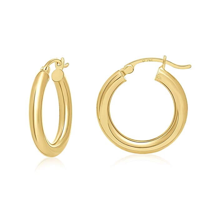 MCS Jewelry 14 Karat Yellow Gold Hoop Earrings (Diameter: 20mm)