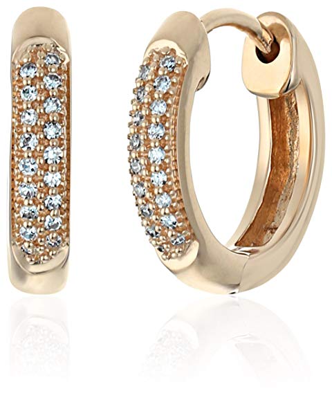 Diamond Pave Hoop Earrings (1/10cttw, I-J Color, I2-I3 Clarity)