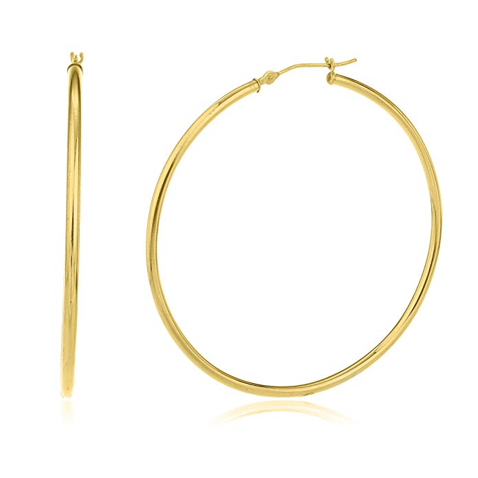 14k Gold 2mm Basic Pincatch Hoop Earrings (8K-JSQF-W369)