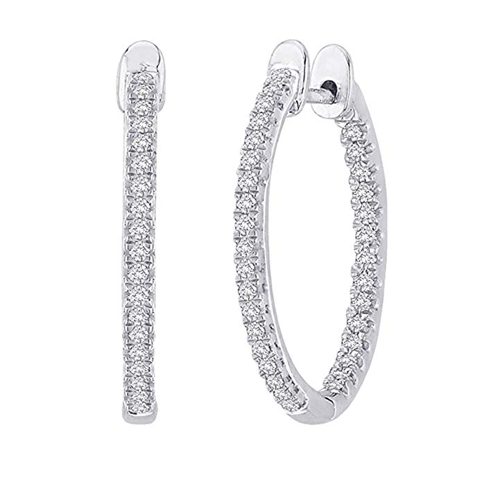 1-5 Carat Total Weight Inside Out Diamond Hoop Earrings Value Collection