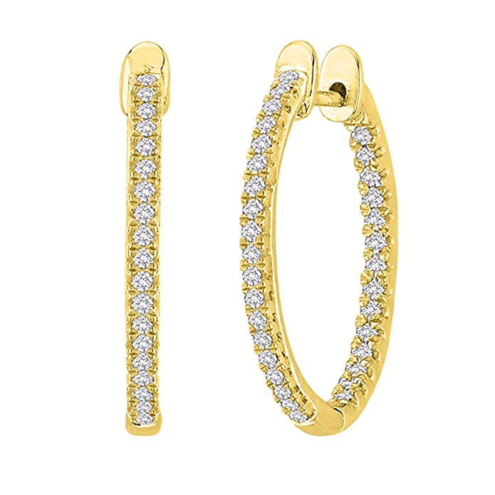 1-5 Carat Total Weight Inside Out Diamond Hoop Earrings Premium Collection