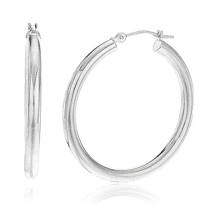 14k White Gold 3mm Basic Pincatch Hoop Earrings (N9-RVZR-1VQ7)