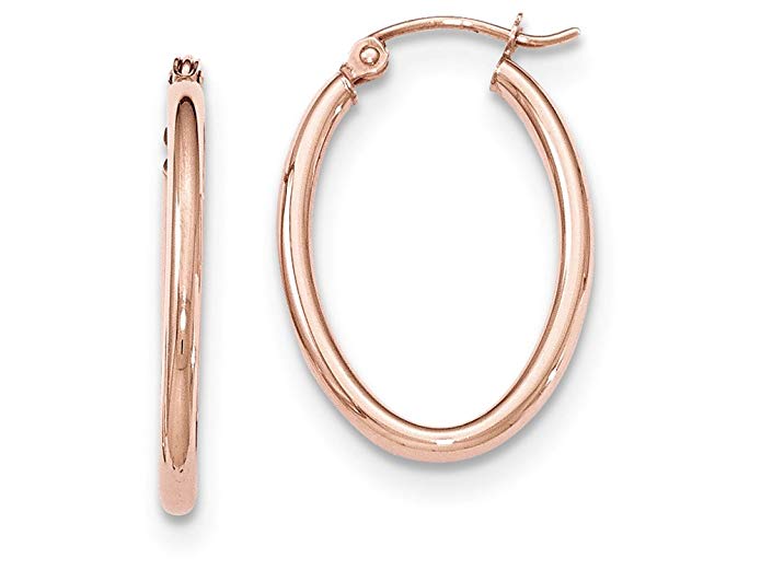 Finejewelers 14k Rose Gold Oval Hoop Earrings