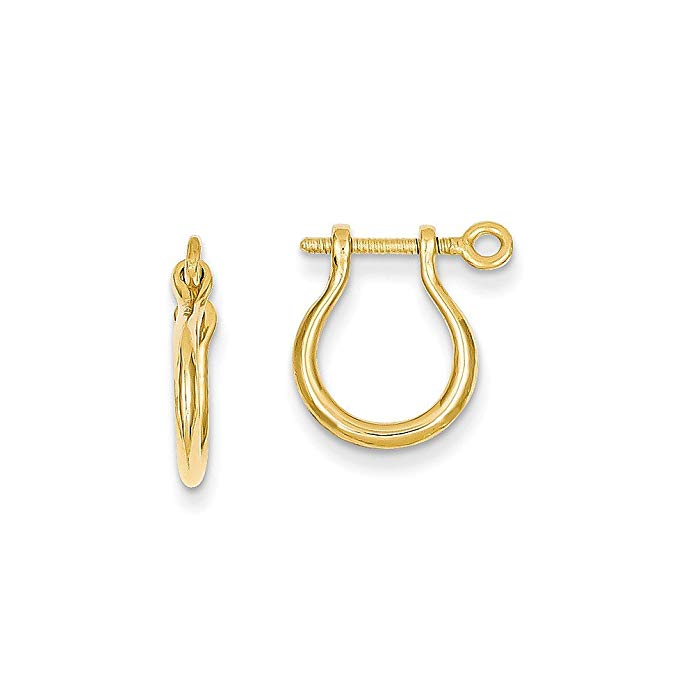 14k Gold Shackle Link Screw Earrings (0.59 in x 0.12 in)