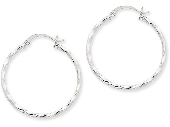 Finejewelers 14k White Gold Twist Polished Hoop Earring