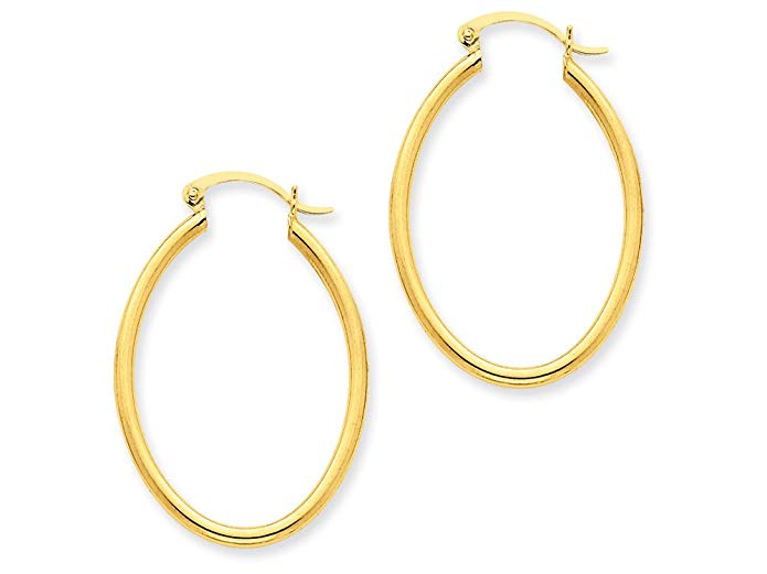 Finejewelers 14k Yellow Gold Oval Polished Hoop Earring