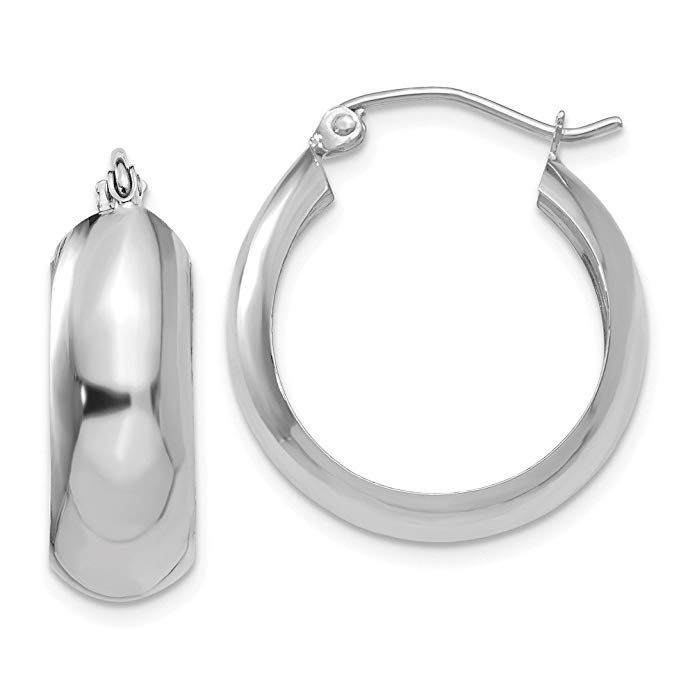 14k White Gold Hoop Earrings (Length 22mm x Width 19mm)