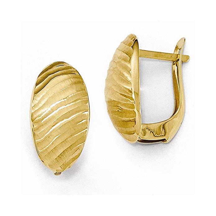 Leslies 14k Brushed and Textured Hoop Earrings