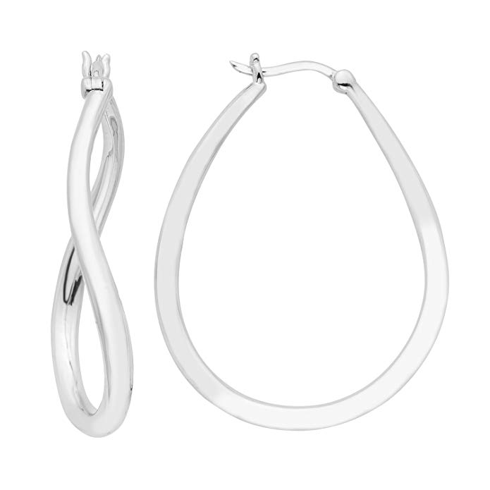 Twisted Hoop Earrings in High-Polished 925 Sterling Silver