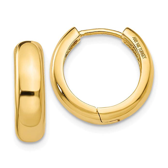 14k Gold Huggie Earrings (0.43 in x 0.2 in)