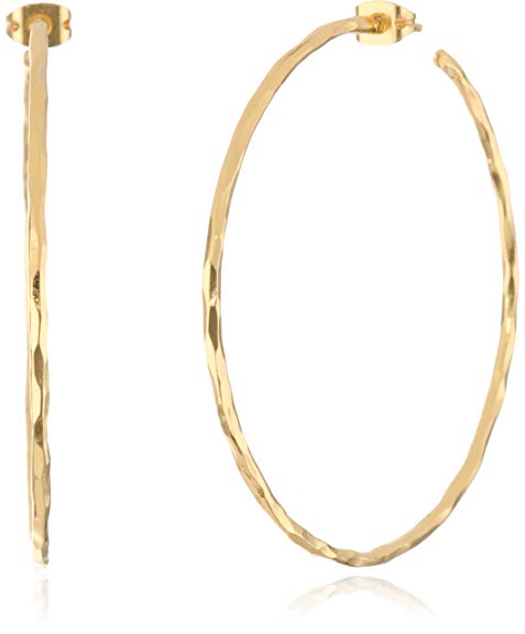 Argento Vivo Gold-Tone Large Hammered Hoop Earrings