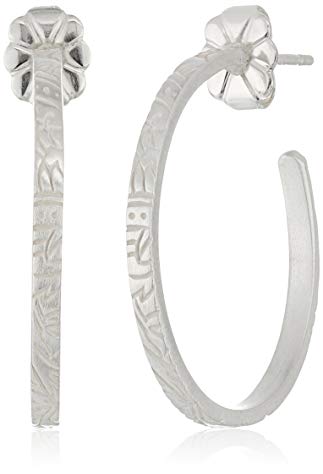 Me&Ro Sterling Silver Small Paisley Hoop Earrings