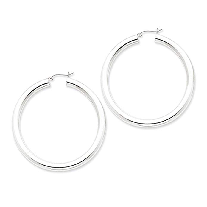 5mm Sterling Silver, Extra Large Round Hoop Earrings, 70mm (2 3/4 In)