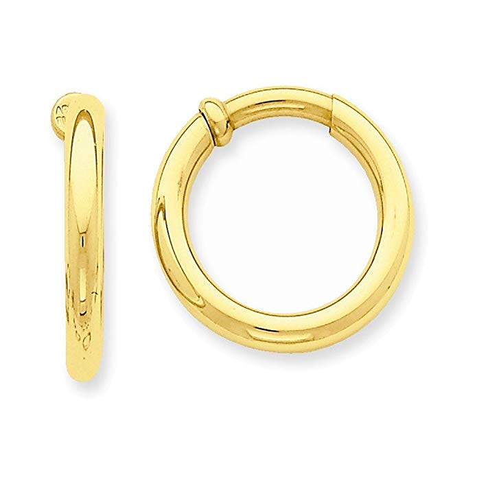 14k Non-Pierced Hoop Earrings