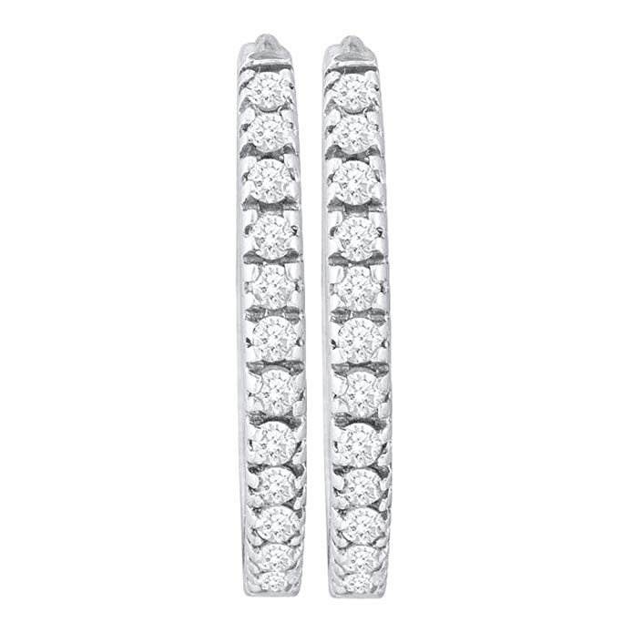 0.50ctw Brilliant Round Cut Diamond Hoop Earrings