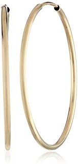 14k Gold 1.5mm High Polish Endless Hoop Earrings (1.25