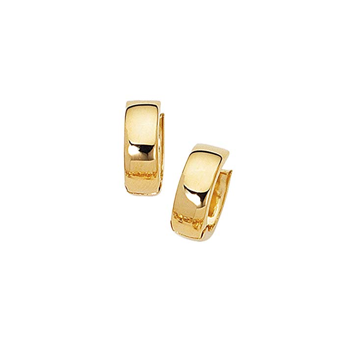 Aleksa Ladies 14K White, Yellow or Two-Tone Gold Small Huggie Earrings by IcedTime