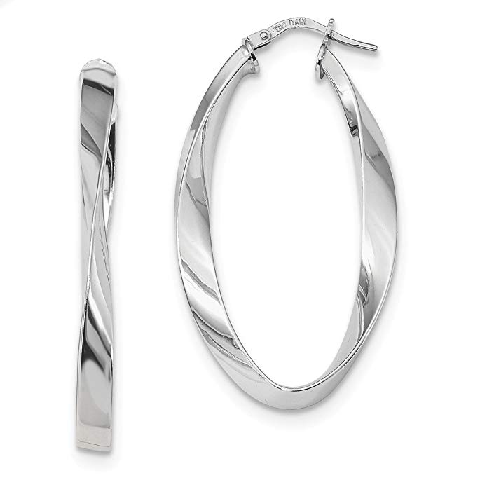 925 Sterling Silver Oval Twisted Hoops Hoop Fine Jewelry For Women Gift Set