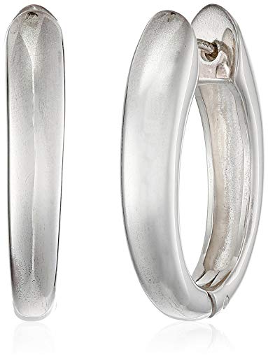 Zina Sterling Silver Contemporary Collection Long Drop Snap Hoop Earrings